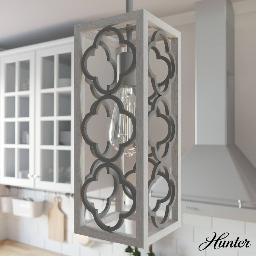 Hunter Gablecrest 1-Light Mini Pendant - Kitchen Island, Dining Room - Farmhouse, French Country, Transitional, Distressed