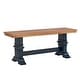 preview thumbnail 32 of 42, Eleanor Two-Tone Trestle Leg Wood Dining Bench by iNSPIRE Q Classic Oak Top with Antique Dark Denim Base