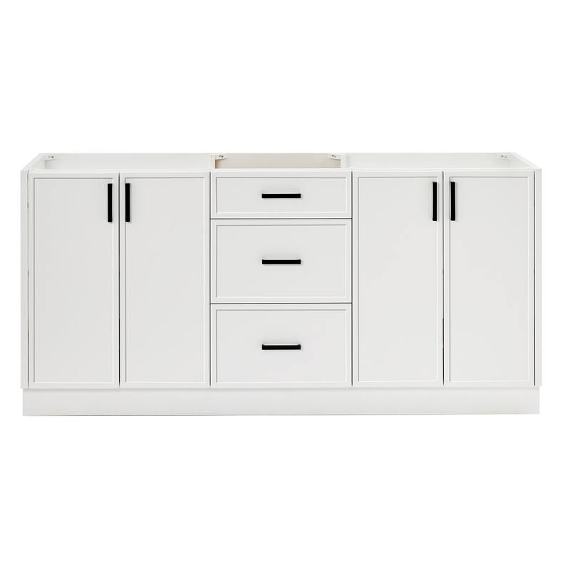 Ariel K72D-BC Kelly 72" Double Free Standing Vanity Cabinet Only - White