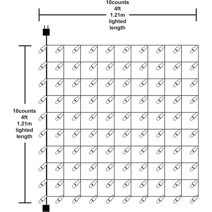 Joyfy 2-Pack 100 Warm White Christmas Net Lights