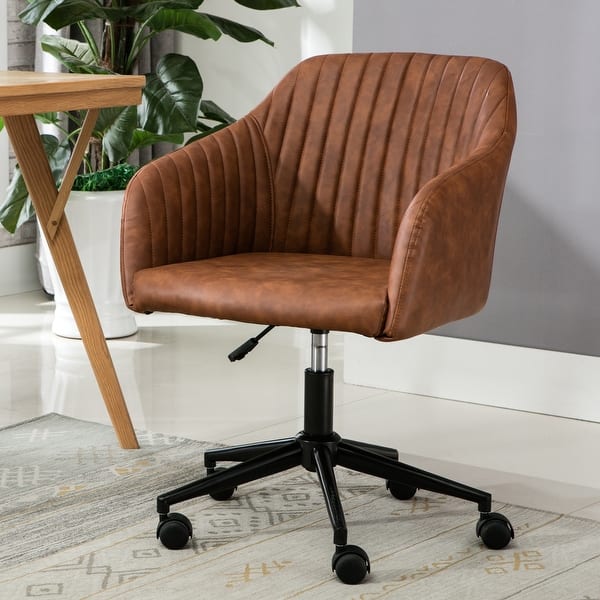 slide 2 of 34, Porthos Home Madison Office Desk Chair, Tufted PU Leather Upholstery