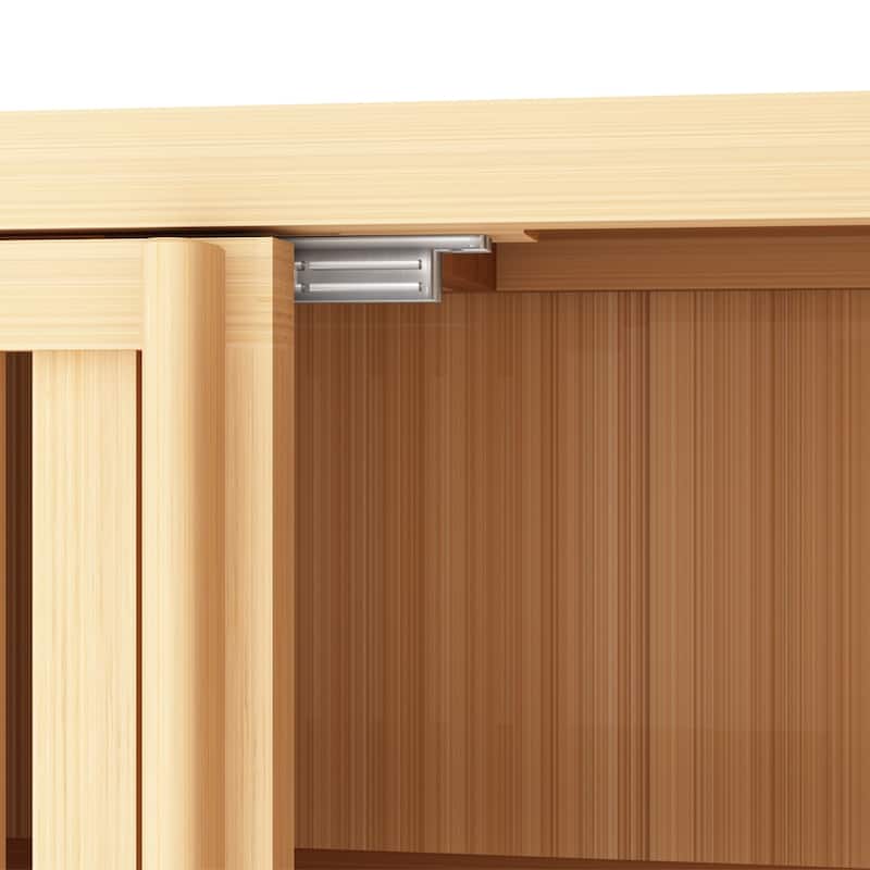 32" Tall Wood 2-door Bathroom Cabinet in Neutral with Interior Shelf
