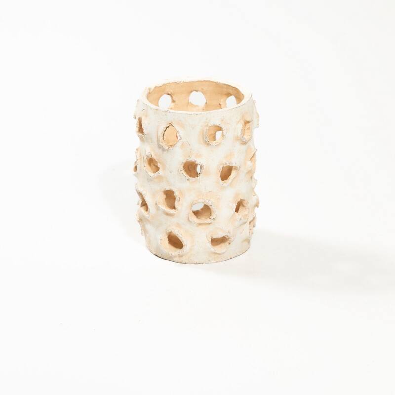 Small Clay Tabletop Accent Decoration - 13" - Cream