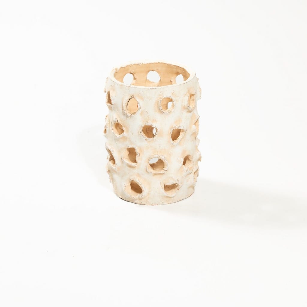 Small Clay Tabletop Accent Decoration - 13" - Cream