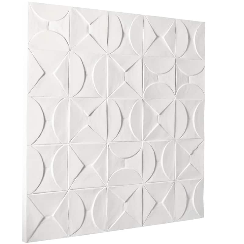 CosmoLiving by Cosmopolitan White Wooden Handmade Intricately Carved Geometric Home Wall Decor