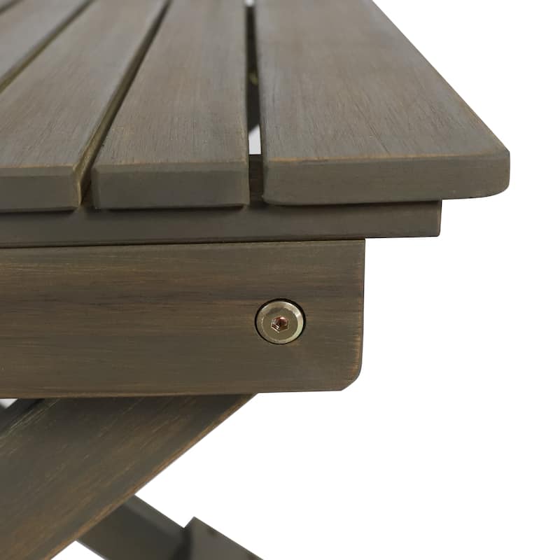 Outdoor Folding Wooden Side Table 15"D x 22.75"W x 18.25"H