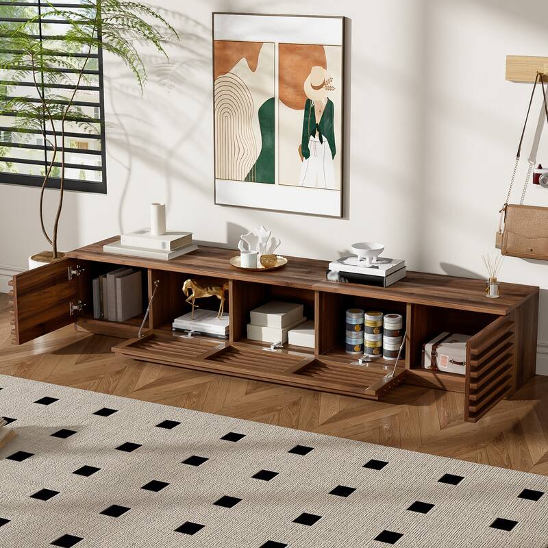 78" Modern TV Stand for TVs up to 85" with Cable Management & Soft-Closing Hinges