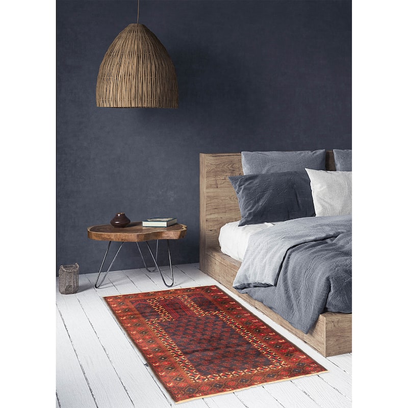 ECARPETGALLERY Hand-knotted Teimani Dark Navy Wool Rug - 2'11 x 4'9