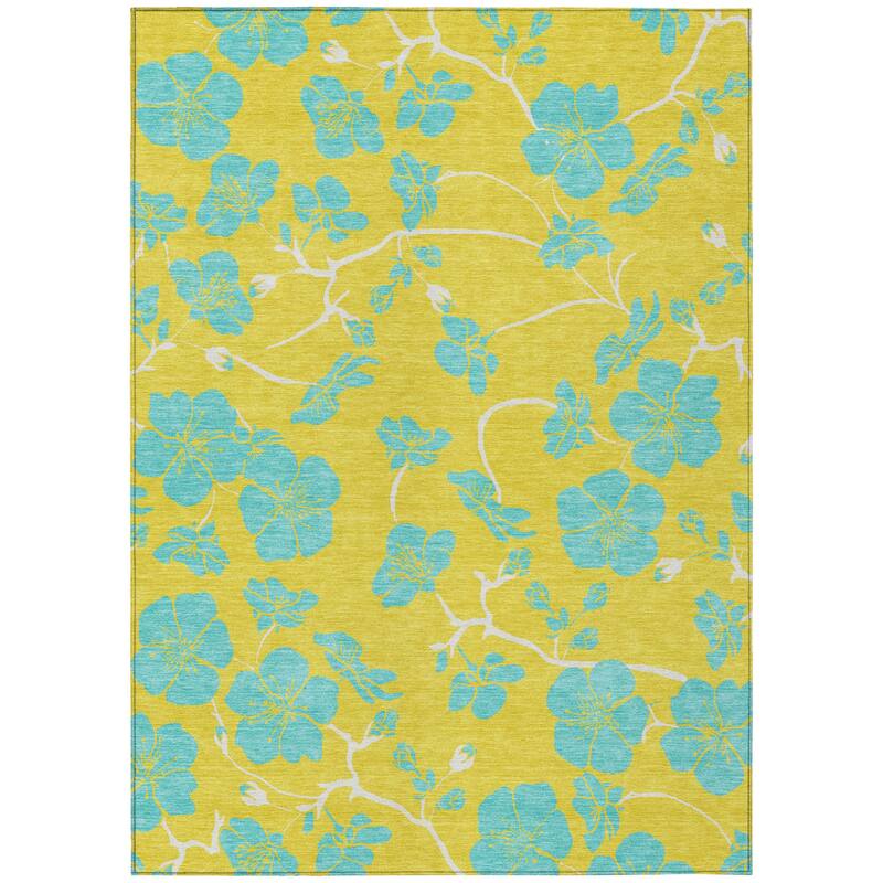 HomeRoots Floral Transitional Rectangle Outdoor Rug