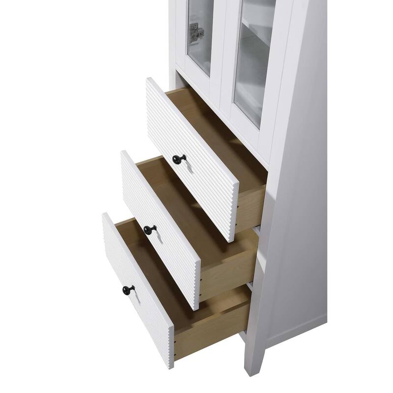 Kensington 16-28 Inch Bath Storage Glass Cabinet