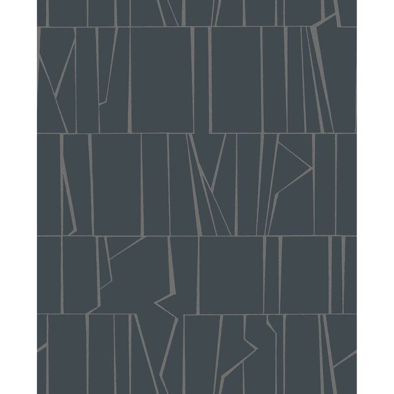 A-Street Prints Huntington Indigo Geometric Stripe Wallpaper