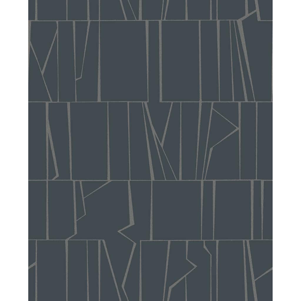 A-Street Prints Huntington Indigo Geometric Stripe Wallpaper