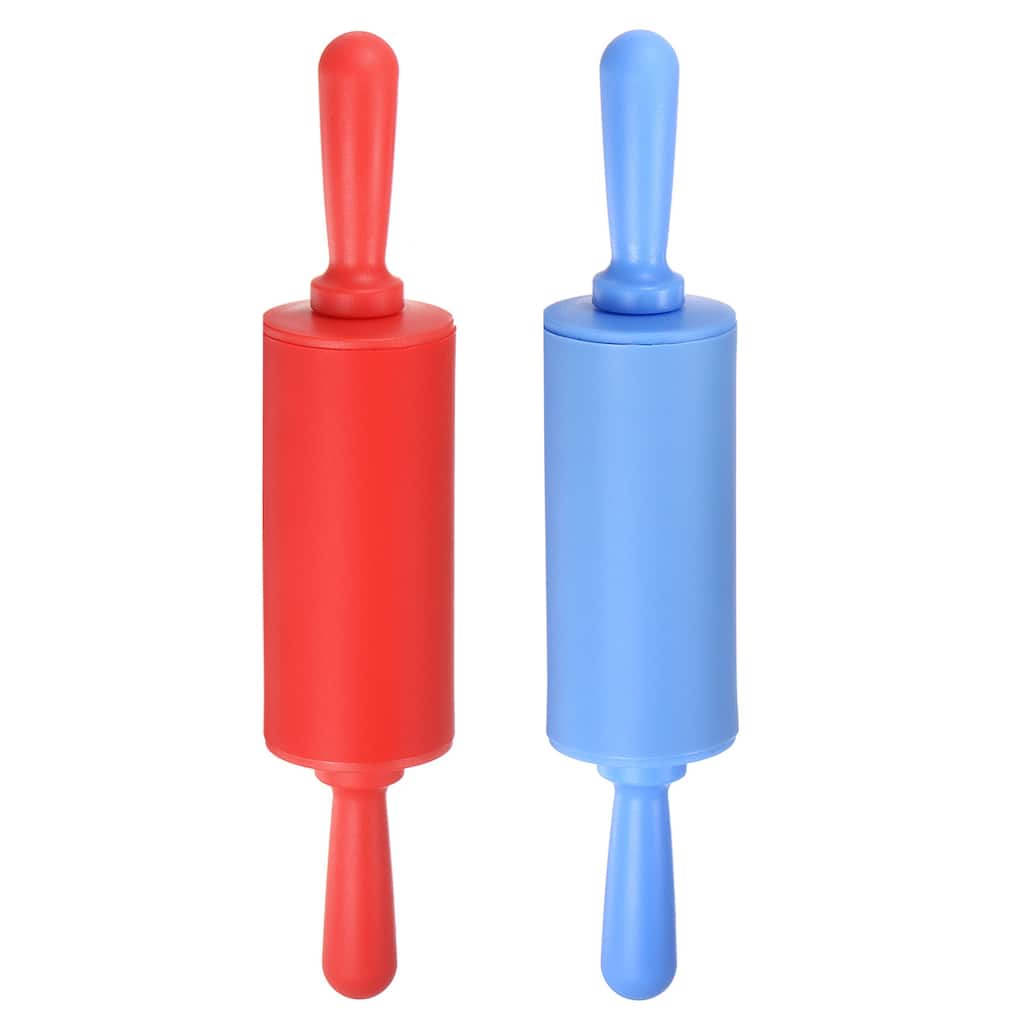 Silicone Rolling Pins for Baking 23.5cm x 4.2cm Blue & Red - Blue & Red