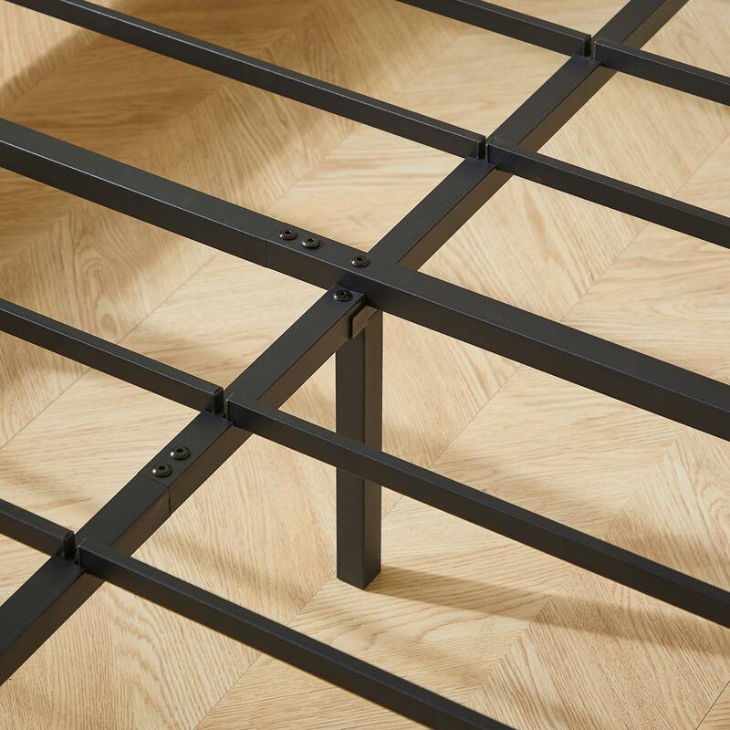 Full Size Wooden corrugated curved lines, No Box Spring Needed