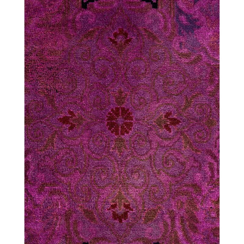 Overton Hand Knotted Wool Vintage Inspired Modern Contemporary Overdyed Pink Area Rug - 10' 0" x 11' 8"
