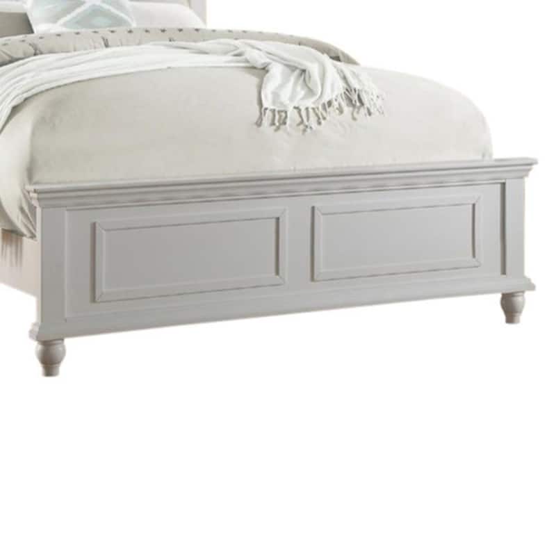 Captivating E.King Wooden Bed, White