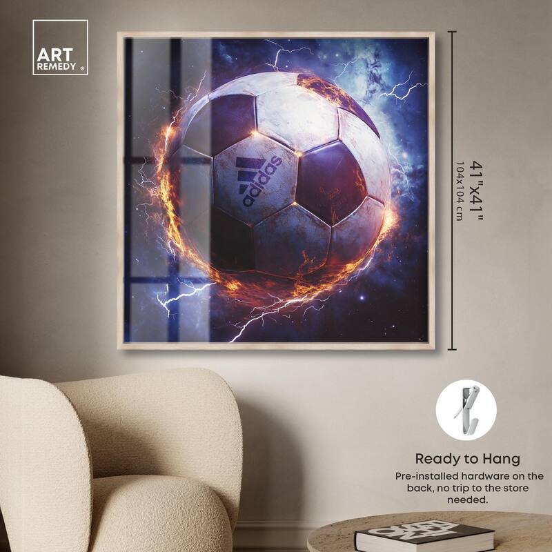 Electrify Soccer Ball Shadowbox by Art Remedy