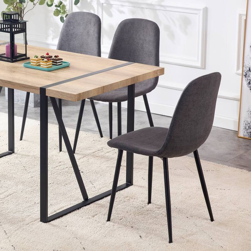 Velvet Dining Chairs Set of 4 Arc Accent Chair Dark Gray Side Chair