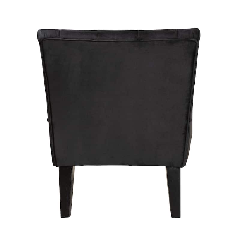 Harmon Contemporary Velvet Fabric and Black Finished Accent Chair