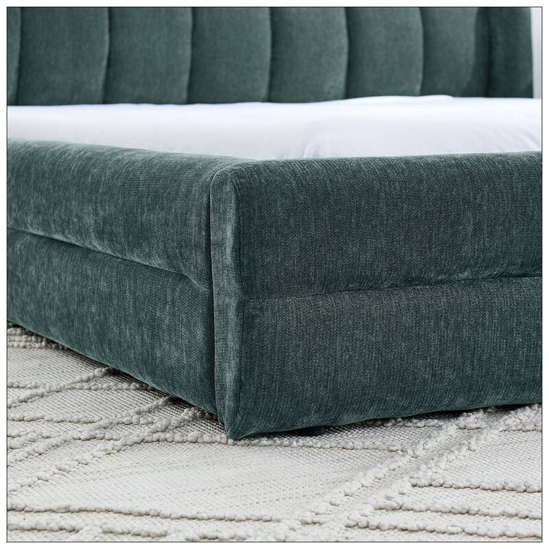 Queen Size Upholstered Bed Frame with Thick Fabric