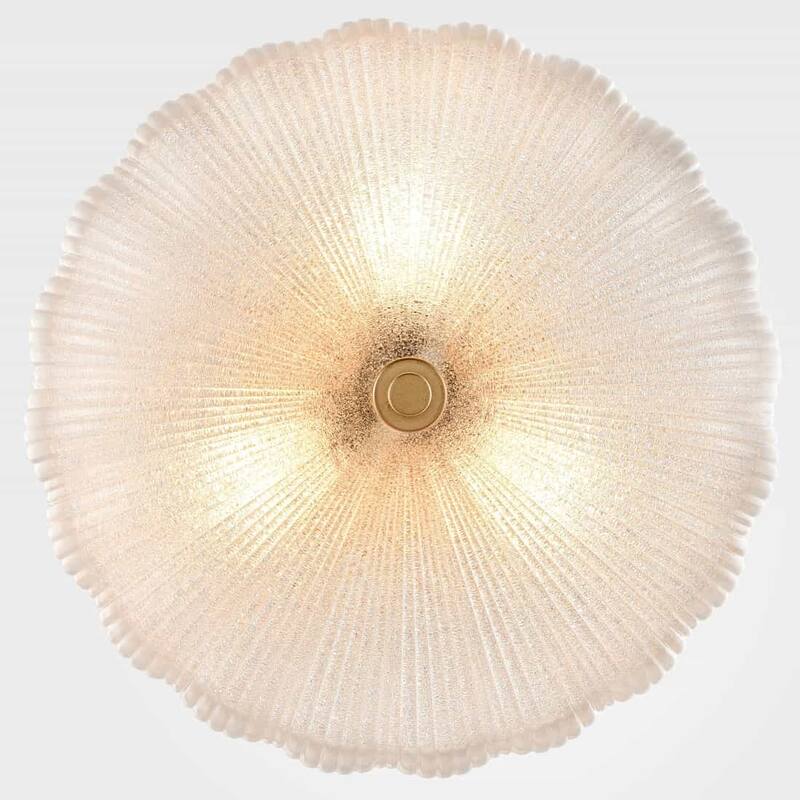 Arusa Modern Ceiling Light W/ 12 Inch Fine Sand Glass Shade, 3-Bulbs