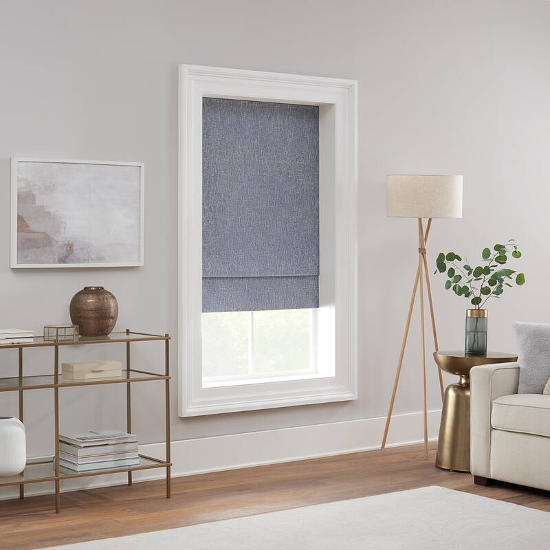 Eclipse Drew Textured Solid 100% Total Blackout Cordless Roman Shade