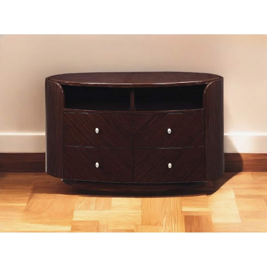 HomeRoots 47" Dark Brown Cabinet Enclosed Storage TV Stand - n/a