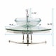 preview thumbnail 10 of 8, Talula Square Corner Tempered Glass Wall Mount Vessel Sink with Chrome Faucet, Drain and Towel Bar