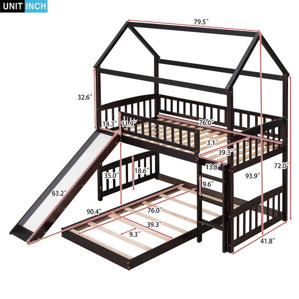 Bunk Bed with Slide, House Bed with Slide