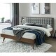 preview thumbnail 1 of 28, Hughes Mid-century Modern Upholstered Platform Bed with Wood Frame