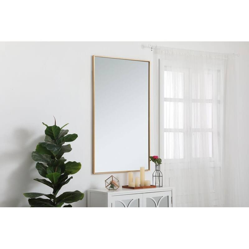 Elegant Lighting Eternity 30" x 48" Rectangular Beveled Metal Framed