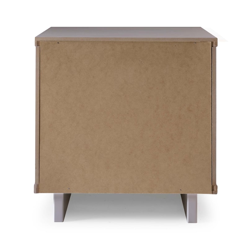 Manhattan Comfort Granville Mid Century Solid Wood 2 Drawer Nightstand Set of 2