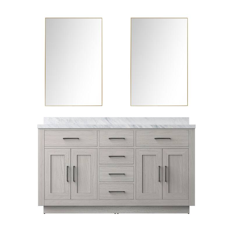 Abbey Bath Vanity with Carrara Marble Top, Sink and Mirror