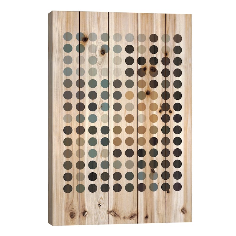 Modern Art - Earthy Dots Print On Wood by 5by5collective - Multi-Color - 40x26x1.5