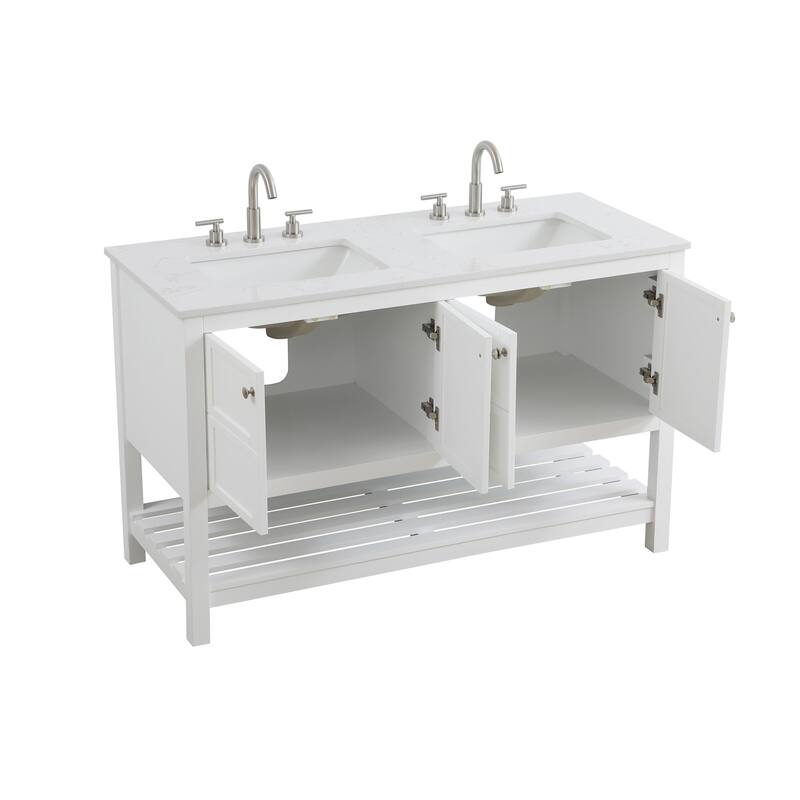 Elegant Lighting VF16454D Theo 54" Free Standing Double Basin Vanity