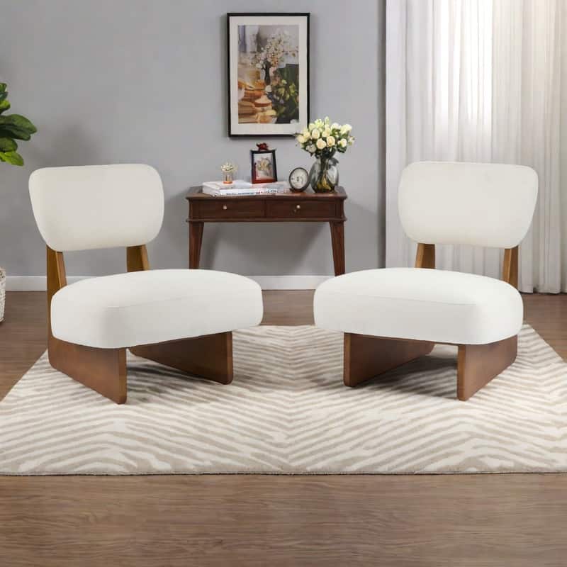 Polyester Solid Wood Modern Lounge Chairs Set with Ergonomic Design and Minimalist Style