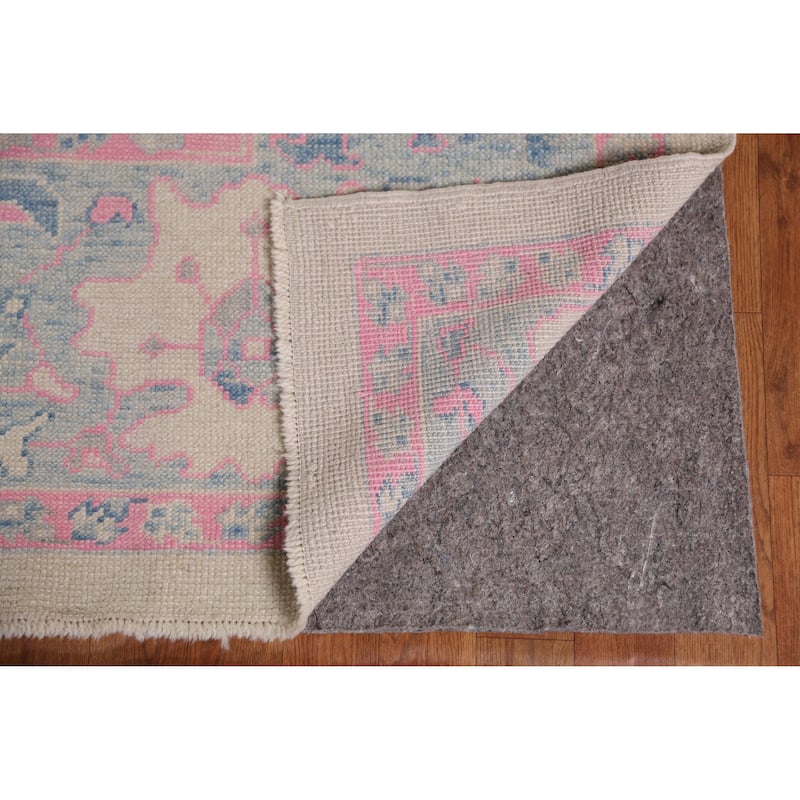 Hand Knotted Oriental 100% Wool Carpet Transitional All-Over Beige & Ivories Oushak Area Rug - 12' 4'' X 9' 0''