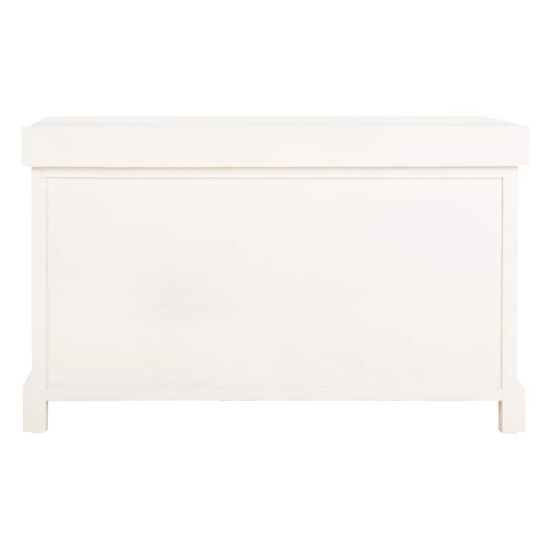 SAFAVIEH Freddy Distressed White Wicker Storage Bench - 33.5" x 16.1" x 19.9"