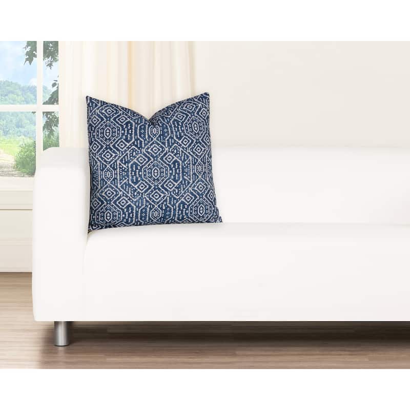 Magnolia Mesa Washed Cotton Accent Pillow - 26" x 26" - Feather - Navy