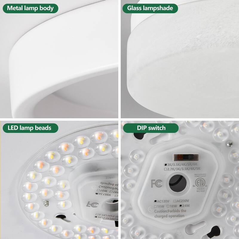 12 Inch LED Ceiling Light, 24W Flush Mount Ceiling Light,Round Low Profile Ceiling Lights for Bedroom, Living Room