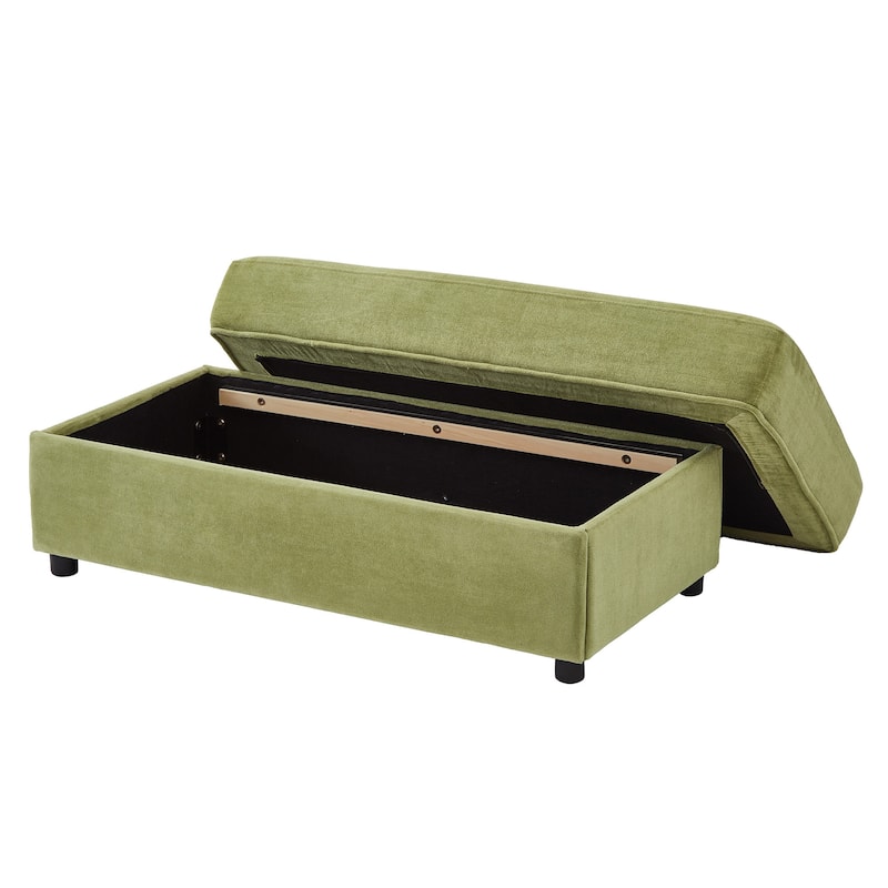 Modern Multifunctional Armchair Chaise Lounge with Movable Ottoman by Harper&Bright Designs