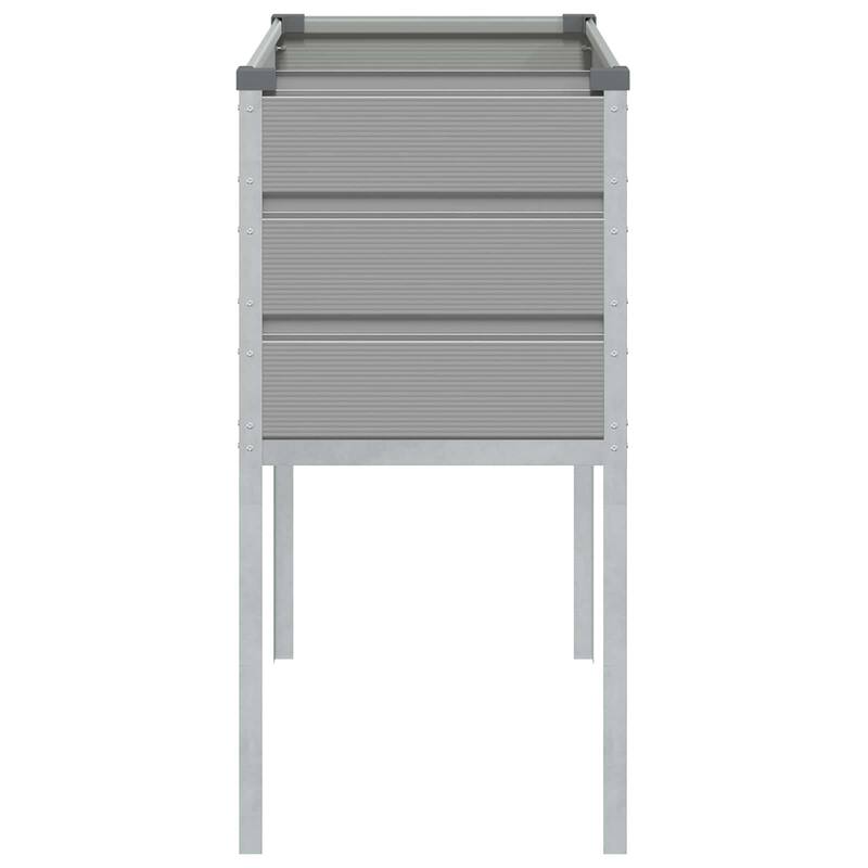 vidaXL Planter 100 x 45 x 90 cm Galvanised Steel - 39.37 x 17.72 x 35.43