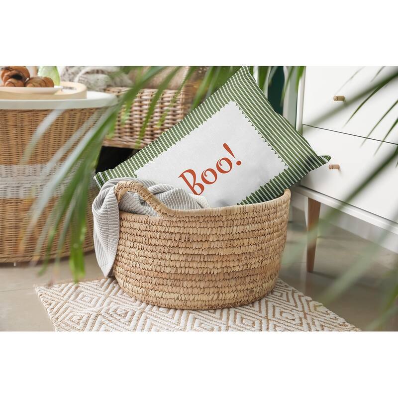 Halloween Boo Ticking Accent Pillow