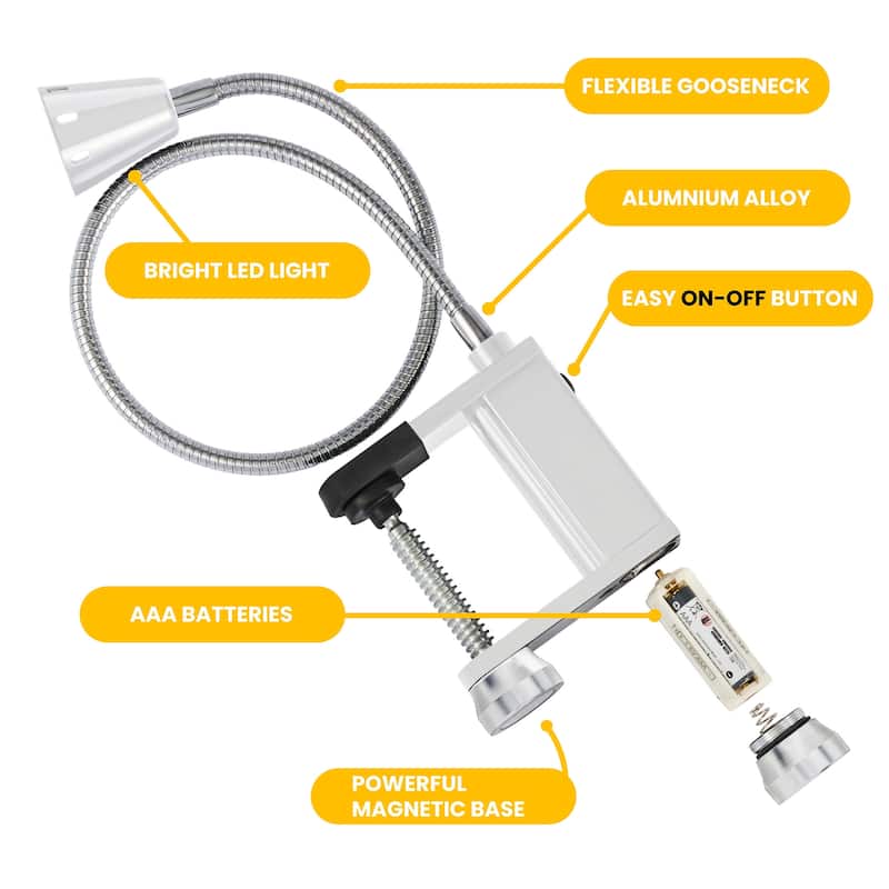 LED Concepts 360 Degree Flexible Gooseneck BBQ Grill LED Lights with Magnetic Base - Weather Resistant