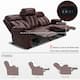 MCombo Electric Power Reclining Sofa with Heat & Massage, Faux Leather 6095/6075/6077