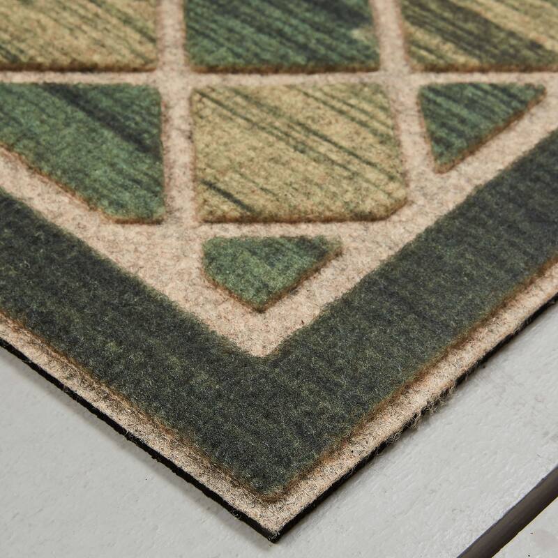 Mohawk Home Crosshatch Tile Welcome All Weather Recycled Rubber Door Mat - 2' x 4'