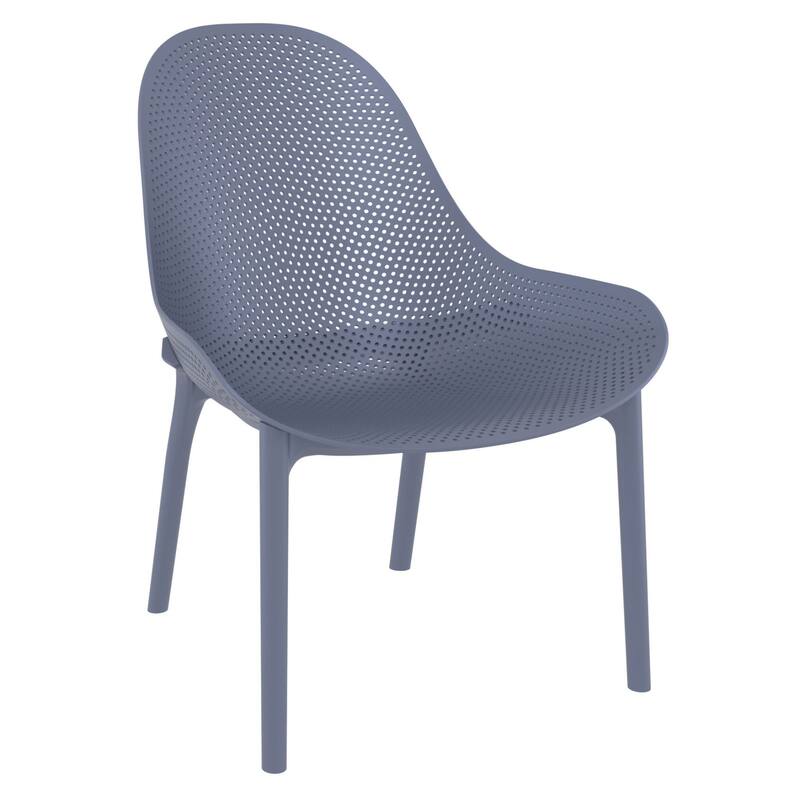 32.75" Dark Gray Solid Patio Lounge Chair