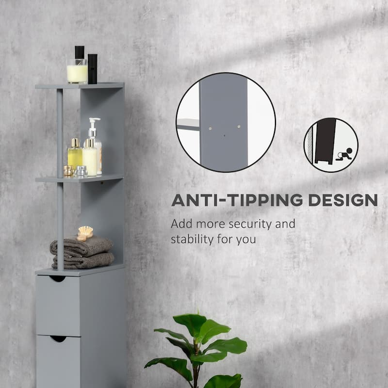 Bathroom Tower Storage Cabinet - 6" W x 13" D x 55.25" H