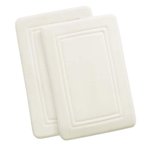 Truly Calm Antimicrobial 2 Pack Memory Foam Bath Rug - 20X32 Set - Ivory
