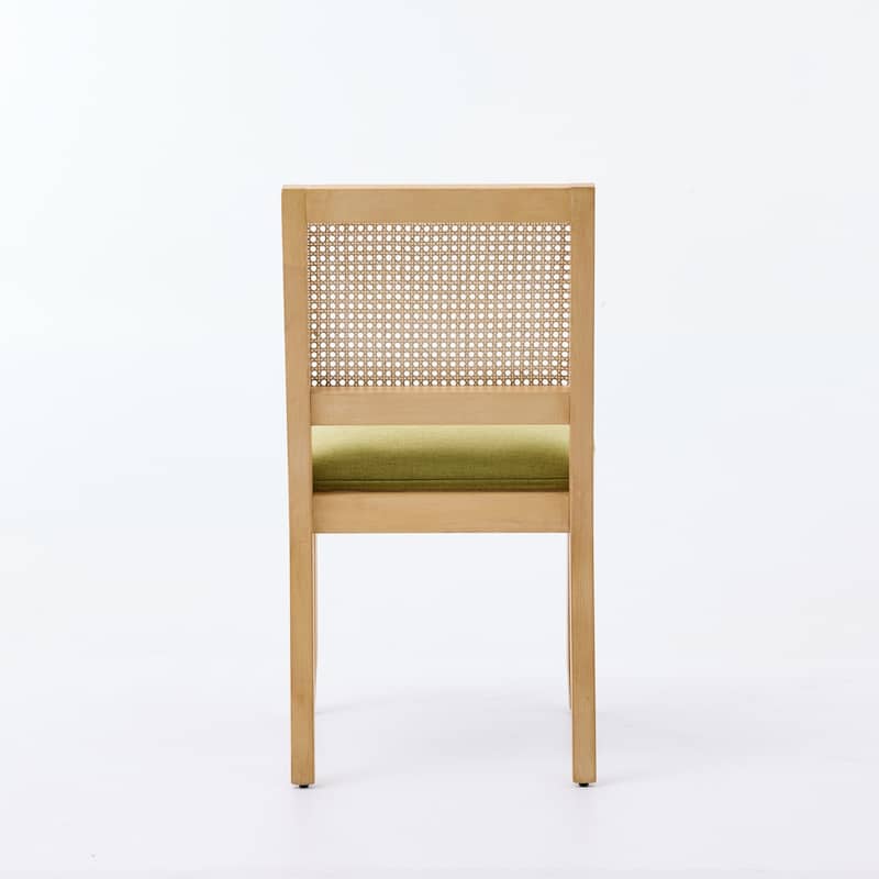 Farmhouse Rattan Dining Chairs Set of 2,Kitchen & Dining Room Chairs, Cane Upholstered Kitchen Side Chair with Hardwood Frame